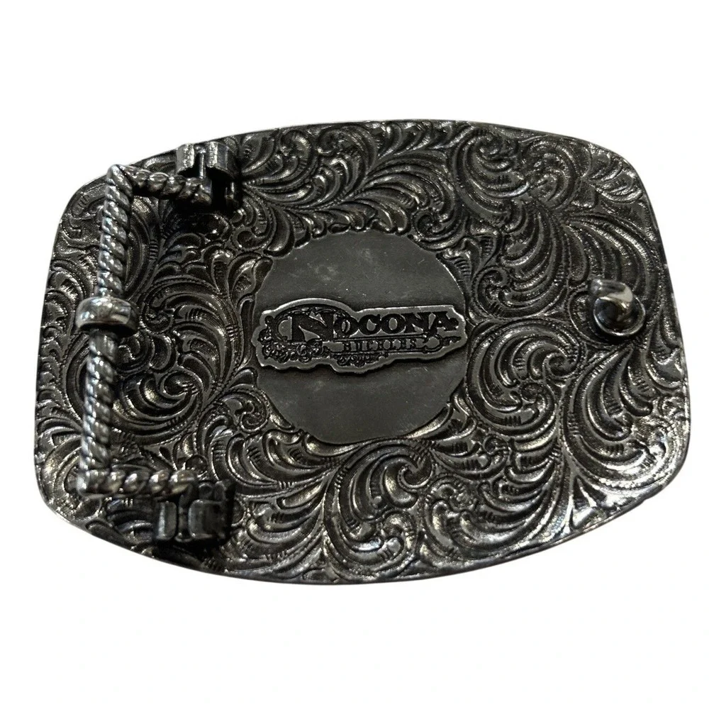 Nocona Buckles Texas Longhorn Bull's Head Silver Silver and Bronze Belt Buckle